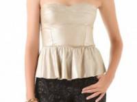 Rebecca Taylor Leather Bustier Top