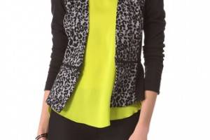 Rebecca Taylor Leopard Knit Blazer