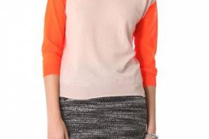 Rebecca Taylor Neon Colorblock Sweater