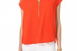 Rebecca Taylor Pebbled Crepe Tee