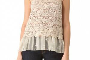 RED Valentino Four Leaf Clover Organza Top