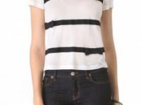 RED Valentino Lace Ribbon Stripe Tee