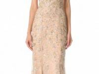 Reem Acra Sequined Tulle Gown