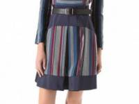 Richard Chai Love Wide Pleat Dress with Taffeta