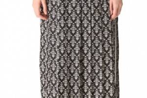 Robert Rodriguez Fleur de Lis Pleated Skirt