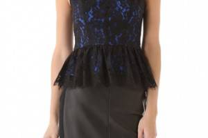 Robert Rodriguez Lace Peplum Top