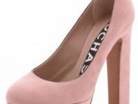 Rochas Suede Platform Pumps with Ankle Strap