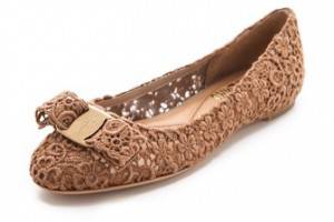 Salvatore Ferragamo Bombay Lace Ballet Flats