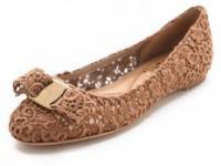 Salvatore Ferragamo Bombay Lace Ballet Flats