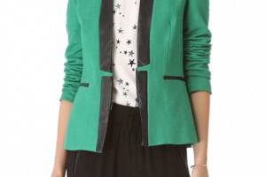 Sea Leather Insert Blazer