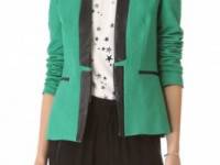 Sea Leather Insert Blazer