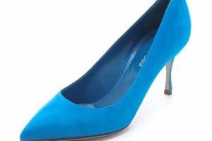 Sergio Rossi Blue Suede Pumps