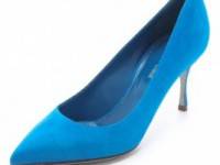 Sergio Rossi Blue Suede Pumps