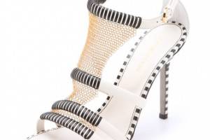 Sergio Rossi Leather Chain Sandals