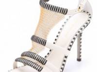 Sergio Rossi Leather Chain Sandals