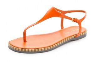 Sergio Rossi Stripe Sole Patent Sandals