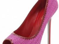 Sergio Rossi Woven Open Toe Heels