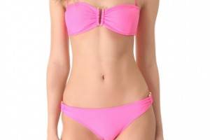 Shoshanna Bubble Gum U Bandeau Bikini Top