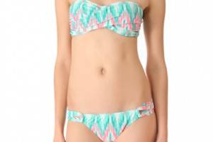 Shoshanna Cascade Ikat Twist Bandeau Bikini Top