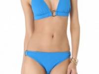 Shoshanna Turquoise Pique Bikini Top