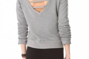 So Low V Back Pullover with Thumbholes