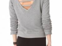 So Low V Back Pullover with Thumbholes