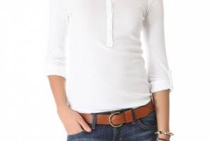 Splendid 1x1 Long Sleeve Henley Tee