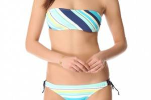 Splendid Circus Stripe Bandeau Bikini Top