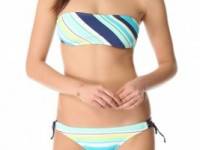 Splendid Circus Stripe Bandeau Bikini Top