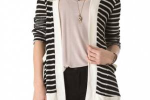 Splendid Panama Stripe Loose Knit Cardigan