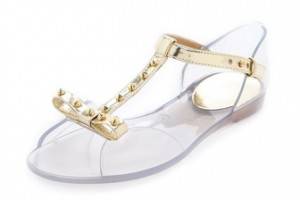 Stuart Weitzman Nifty Clear Jelly Flats