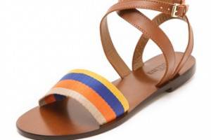 Studio Pollini Striped Flat Sandals