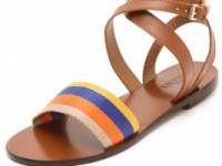 Studio Pollini Striped Flat Sandals