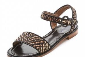 Studio Pollini Woven Raffia Flat Sandals