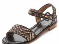 Studio Pollini Woven Raffia Flat Sandals