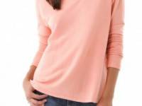 SUNDRY Long Sleeve Boxy V Neck Tee