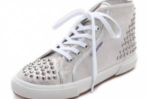 Superga High Top Studded Sneakers