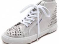 Superga High Top Studded Sneakers