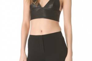 T by Alexander Wang Leather Triangle Bralette