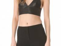 T by Alexander Wang Leather Triangle Bralette