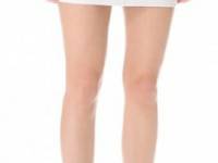 T by Alexander Wang Leather Yoke Twill Miniskirt