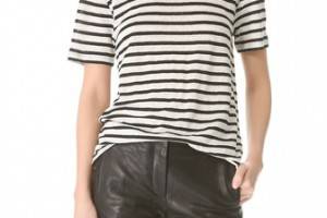 T by Alexander Wang Linen Stripe Tee