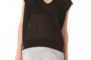 T by Alexander Wang Low Neck Loose Knit Tunic