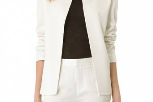 T by Alexander Wang Shiny Crepe Angle Blazer