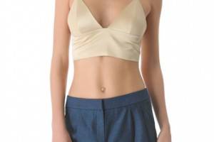 T by Alexander Wang Silk Triangle Bralette