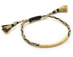 Tai Woven Gold Bar Charm Bracelet