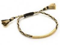 Tai Woven Gold Bar Charm Bracelet
