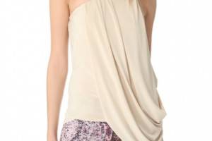 Tbags Los Angeles Draped One Shoulder Top