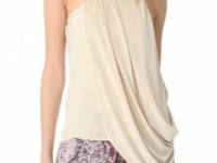 Tbags Los Angeles Draped One Shoulder Top