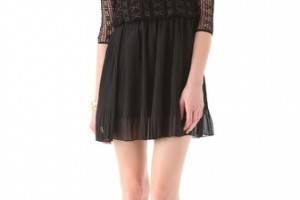 Tbags Los Angeles Lace Dress with Chiffon Skirt